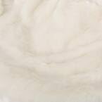 3 Foot Faux Fur Bean Bag Chair, Large White Bean Bag for Adults & Kids, 300 lb Capacity Plush Lounger for Living Room, Bedroom, Game Room, Removable Cover
