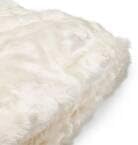 3 Foot Faux Fur Bean Bag Chair, Large White Bean Bag for Adults & Kids, 300 lb Capacity Plush Lounger for Living Room, Bedroom, Game Room, Removable Cover
