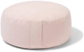 Organic Round Meditation Cushion by renoo - Durable Comfortable Cotton, Linen, Hemp - Modern Zafu - Buckwheat Floor Pillow Yoga Bolster in 15 Colors Removable Cover - 15 inches - Dawn