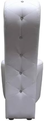 First of a Kind 19" Modern Shoe Chair - Crystal Studded Faux Leather High Heel Chair with Medium Firm Comfort - Luxurious Decor Addition for Bedroom, Living Room & Studio, (Silver)