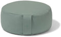 Organic Round Meditation Cushion by renoo - Durable Comfortable Cotton, Linen, Hemp - Modern Zafu - Buckwheat Floor Pillow Yoga Bolster in 15 Colors Removable Cover - 15 inches - Seafoam