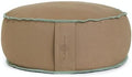 Organic Round Meditation Cushion by renoo - Durable Comfortable Cotton, Linen, Hemp - Modern Zafu - Buckwheat Floor Pillow Yoga Bolster in 15 Colors Removable Cover - 15 inches - Earth