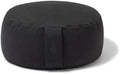 Organic Round Meditation Cushion by renoo - Durable Comfortable Cotton, Linen, Hemp - Modern Zafu - Buckwheat Floor Pillow Yoga Bolster in 15 Colors Removable Cover - 15 inches - Cosmos