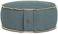 Organic Round Meditation Cushion by renoo - Durable Comfortable Cotton, Linen, Hemp - Modern Zafu - Buckwheat Floor Pillow Yoga Bolster in 15 Colors Removable Cover - 15 inches - Ocean