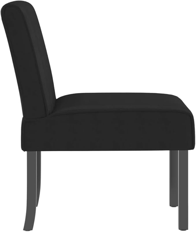 YAFF Black Velvet Slipper Chair - Luxurious and Comfortable Accent Seating with Soft Velvet Upholstery, Solid Wood Legs, Ideal for Relaxation in Modern Living Rooms and Bedrooms