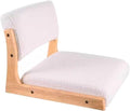 Japanese Floor Chair with Backrest, Designer Wooden Sofa Cushion, Upholstered Meditation Chair for Indoor Relaxation, Stylish Balcony Seating