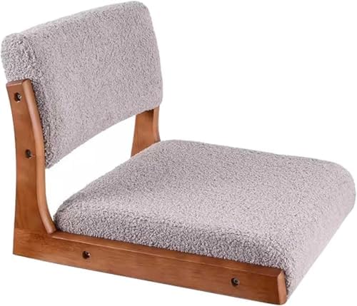 Japanese Floor Chair with Backrest, Meditation Sofa, Wooden Cushion for Indoor Relaxation, Designer Upholstered Seating, Versatile Balcony & Living Room Lounge Chair
