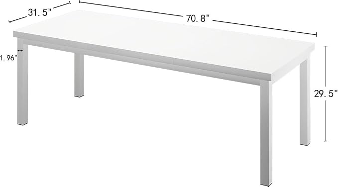 63 x 31 Inch Large Computer Desk, Modern Office Desk with Adjustable Feet, Gaming Desk with Deep Desktop, Study Writing Table for Home Office, Work from Home, White