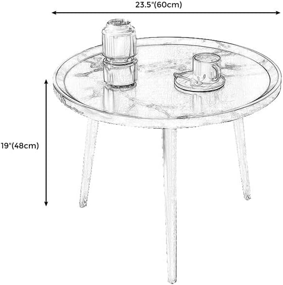 CraftThink Coffee Table, Modern Small Coffee Table with 3 Legs, Wooden Cocktail Table Farmhouse Retro Accent Center Table Side End Table for Living Room Easy Assembly, Brown 19" H x 23.5" L x 23.5" W