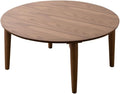 EMOOR Wood Folding Coffee Table Round (25.6") Walnut, Floor Sitting Low Table Small Space Minimalist Japanese Tatami Room