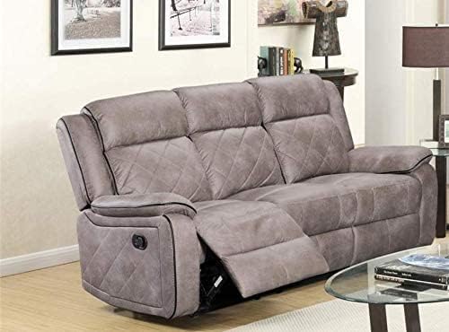 GTU Furniture 2PCS/3PCS Grey Living Room Reclining Sofa Set, Microfiber Recliner Sofa, Loveseat, Chair Set (2-Piece Set)