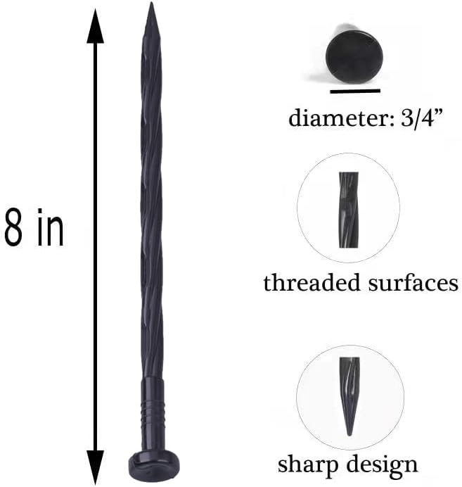 Landscape Edging Spikes, 8 inch Edging Spikes for Landscaping, Flower Gardens, Lawn (100 PC)