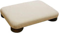 Japanese Tatami Low Stool, Solid-Wood Floor Chair with Cushioned Linen, Bedside Bench or Low Table Seating, Footrest for Meditation(48 * 35 * 8cm)