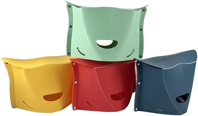 4 Pack Lightweight Folding Collapsible Portable Stool - Camping Hiking Stool, Pocket Chair, Hiking Accessories for Outdoor, Backpacking, Travel, Picnic, BBQ(Large)
