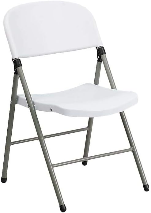 Flash Furniture Hercules Series Plastic Folding Event Chairs with Textured Seats, Lightweight Plastic Folding Chairs, Set of 6, White