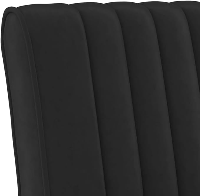YAFF Black Velvet Slipper Chair - Luxurious and Comfortable Accent Seating with Soft Velvet Upholstery, Solid Wood Legs, Ideal for Relaxation in Modern Living Rooms and Bedrooms