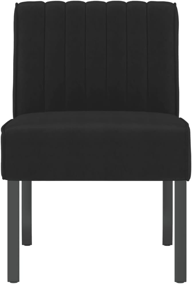 YAFF Black Velvet Slipper Chair - Luxurious and Comfortable Accent Seating with Soft Velvet Upholstery, Solid Wood Legs, Ideal for Relaxation in Modern Living Rooms and Bedrooms