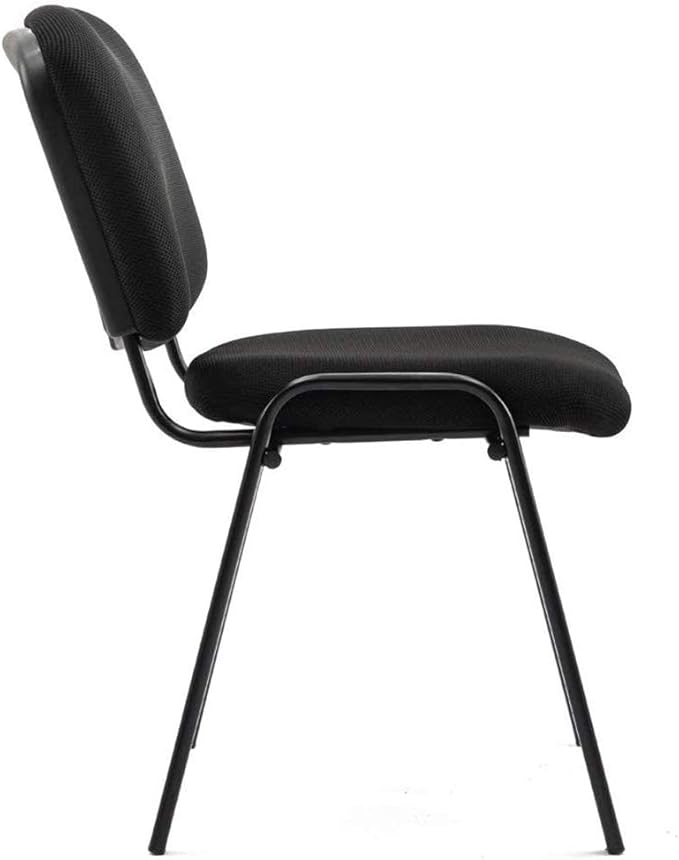 Stackable Black Office Chairs Armless Conference Room Chairs 5 Pack Mesh Reception Desk Chair for Meeting/Events/Hall/Training/Waiting Room