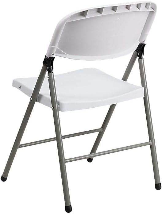 Flash Furniture Hercules Series Plastic Folding Event Chairs with Textured Seats, Lightweight Plastic Folding Chairs, Set of 6, White