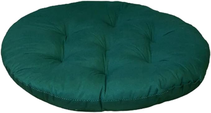 16 Inch Round Chair Seat Pad Thick Tatami Plaid Style Comfortable Floor Seat Cushion Soft Chair Mat for Office Bedroom Living Room Kitchen, Deep Green