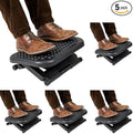 Mind Reader Foot Rest, Under Desk at Work, Ergonomic, Height Adjustable, Office, Plastic, 17" L x 13" W x 6.25" H, Black (Pack of 5)
