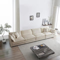 Aoowow Modular Sectional Sofa,147.2 Inch Deep 4-Seater Sofas Comfy Chenille Cloud Sofas and Couches with Pillows for Living Room Apartment（Light Coffee）