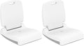 Goplus Poolside Chair for Edge of Pool, Foldable Portable Flip Seat w/Back Support & 2 Handles, Lightweight Outdoor Camping Chair for Stadium, Tailgating, Fishing, Boats, Beach (White, 2 Packs)