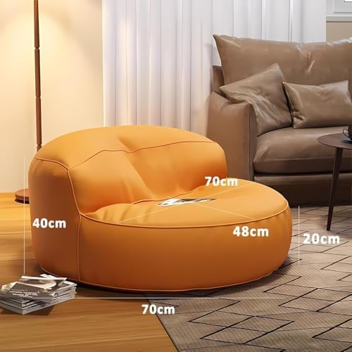 Bean Bag Chairs for Adults, Faux Leather Bean Bag Sofa, Ergonomic Support & Easy Clean with Wet Wipes, DIY Filling for Living Room, Bedroom, Garden Floor Seating (C)