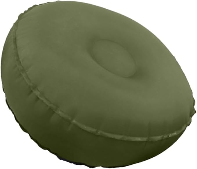 Meditation Floor Cushion, Yoga Bolster Pillow Balance Inflatable Yoga Cushion Footrest Pillow For Leisure Travel Fitness Outdoor Foldable Pedal 42X42x15cm Dark Blue Olive Green(Olive green)