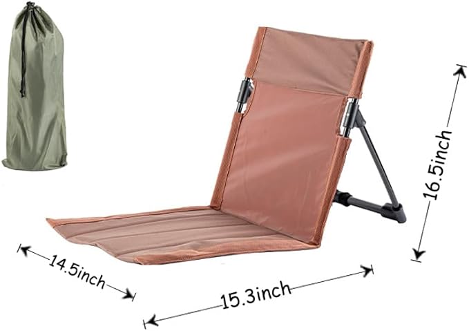 JQlabeit Ultra-Light Folding Camping Chair with Backrest,Outdoors Relaxing Floor Seat for SwimmingPool Beach Lawn Picnic Road Trips