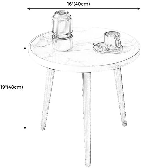 CraftThink Coffee Table, Modern Small Coffee Table with 3 Legs, Wooden Cocktail Table Farmhouse Retro Accent Center Table Side End Table for Living Room Easy Assembly, White 19" H x 16" L x 16" W