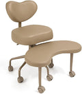Pipersong Meditation Chair Plus, Cross Legged Chair with Wheels, ADHD Chair, Criss Cross Desk Chair with Lumbar Support and Adjustable Stool, Flexible Design for Fidgety Sitters, Tan