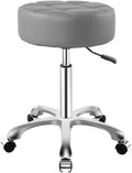 Ainilaily Rolling Stool with Wheels, Thick Cushion Heavy Duty Esthetician Hydraulic Chair Stool for Work Medical Tattoo Salon Office (Grey)