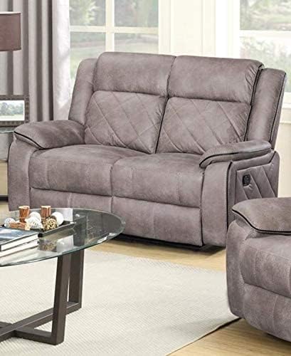 GTU Furniture 2PCS/3PCS Grey Living Room Reclining Sofa Set, Microfiber Recliner Sofa, Loveseat, Chair Set (2-Piece Set)