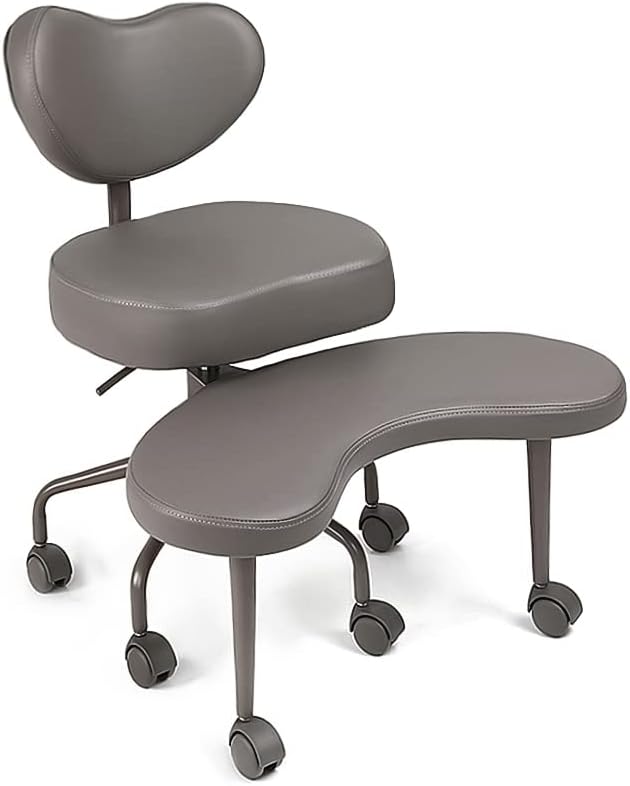 Pipersong Meditation Chair Plus, Cross Legged Chair with Wheels, ADHD Chair, Criss Cross Desk Chair with Lumbar Support and Adjustable Stool, Flexible Design for Fidgety Sitters, Gray
