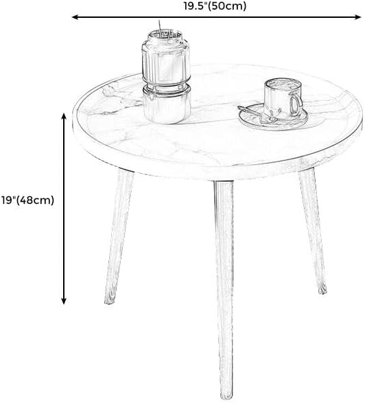CraftThink Coffee Table, Modern Small Coffee Table with 3 Legs, Wooden Cocktail Table Farmhouse Retro Accent Center Table Side End Table for Living Room Easy Assembly, Black 19" H x 19.5" L x 19.5" W