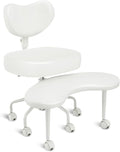 Pipersong Meditation Chair PRO VENTI, Cross Legged Chair with Wheels, ADHD Chair, Criss Cross Desk Chair with Height Adjustable Backrest and Adjustable Stool, Flexible Design for Fidgety Sitters,Ivory