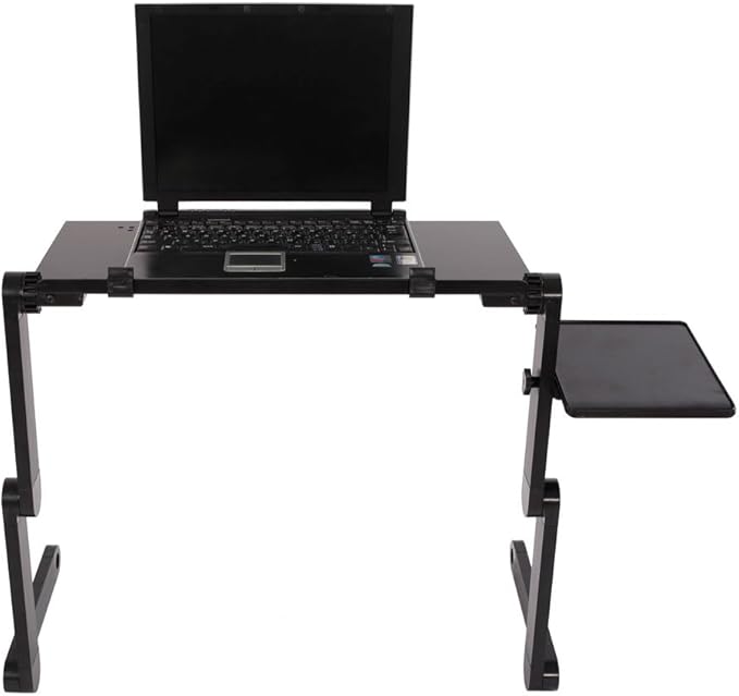 Portable Foldable Laptop Desk for Bed and Couch， Folding Computer Table, Portable Home Use Assembled Folding Table for Working, Reading, Writing, and Breakfast,Black,48 x 26cm