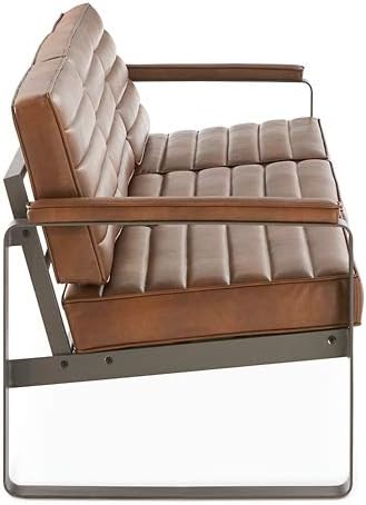NBF 3 Seat Office Lounge Sofa - Black Polyurethane Upholstery with Charcoal Metal Frame - Modern Waiting Room Sofa Bench - 78.75" W x 30.75" D x 29.5" H