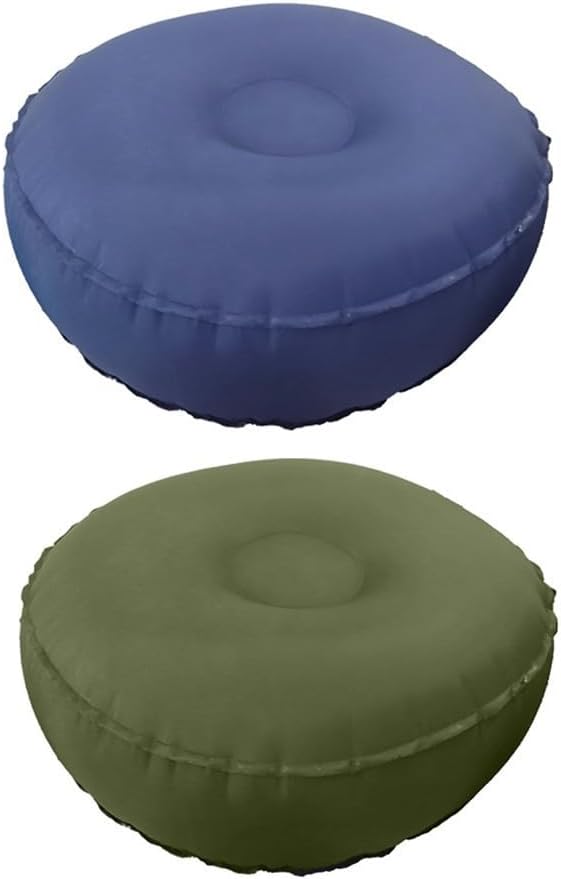 Meditation Floor Cushion, Yoga Bolster Pillow Balance Inflatable Yoga Cushion Footrest Pillow For Leisure Travel Fitness Outdoor Foldable Pedal 42X42x15cm Dark Blue Olive Green(Olive green)