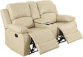 AYCP Bonded Leather Living Room Furniture Set Reclining Sofa Set Loveseat Furniture Sets in Living Room Sofa Recliners (Loveseat, Beige)