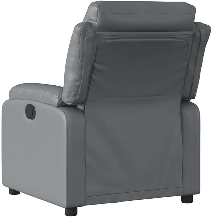 YAFF Electric Massage Recliner Chair in Grey Faux Leather, USB-Powered, Memory Foam Cushion, for Indoor Use, Relaxation in Living Room, Comfortable Seating for One