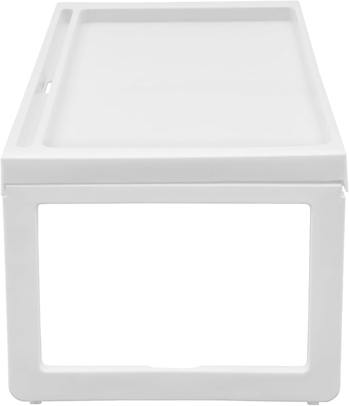 DUSNDULR 6 Pack Bed Tray Table, Foldable Laptop Desk Cute Serving Food Trays with Folding Legs & Charging Hole for Eating Reading Working (White)