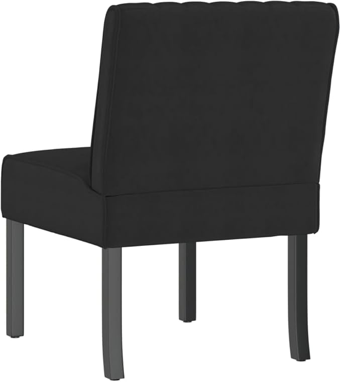 YAFF Black Velvet Slipper Chair - Luxurious and Comfortable Accent Seating with Soft Velvet Upholstery, Solid Wood Legs, Ideal for Relaxation in Modern Living Rooms and Bedrooms