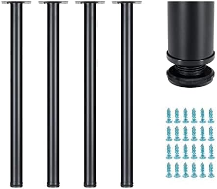 WUHUANGKAKA 28 Inch Table Legs,Adjustable Metal Desk Legs,Suitable for DIY Furniture Legs,Computer Desk,Dining Table,Workbenches,Coffee Table,Set of 4 (Black).