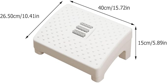COHEALI Ergonomic Office Footstool White Plastic Foot Rest for Under Desk Use Compact Massage Footrest for Back and Neck Relief Household Foot Support for Adults