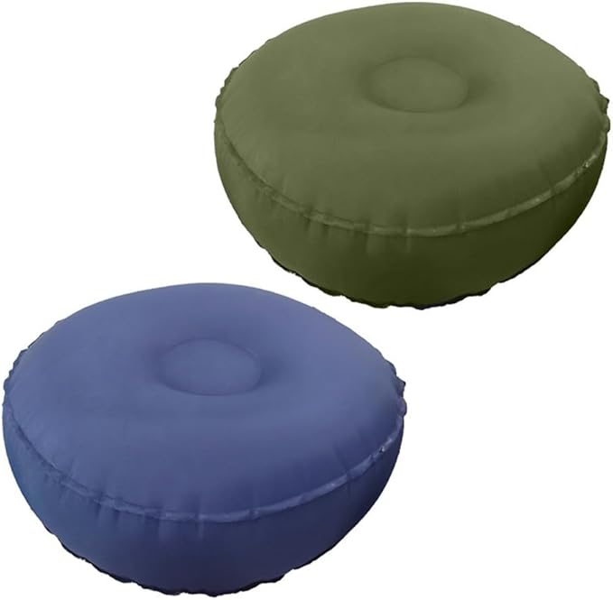 Meditation Floor Cushion, Yoga Bolster Pillow Balance Inflatable Yoga Cushion Footrest Pillow For Leisure Travel Fitness Outdoor Foldable Pedal 42X42x15cm Dark Blue Olive Green(Olive green)