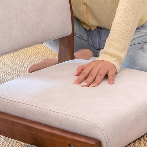 Japanese Floor Chair with Backrest - Ergonomic Wooden Sofa, Designer Indoor Meditation Chair, Upholstered Relaxation Cushion for Balcony & Living Room - Stylish & Comfortable