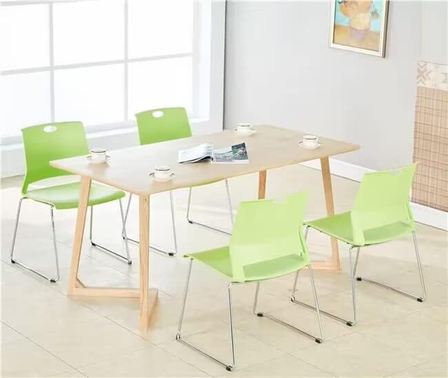 Green Stackable Chairs Set of 4, Stacking Waiting Room Chair with Sled Base, Office Guest Chairs for Conference, Waiting Areas, Library, Training Room, Classroom.