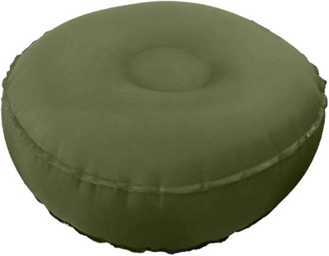 Meditation Floor Cushion, Yoga Bolster Pillow Balance Inflatable Yoga Cushion Footrest Pillow For Leisure Travel Fitness Outdoor Foldable Pedal 42X42x15cm Dark Blue Olive Green(Olive green)